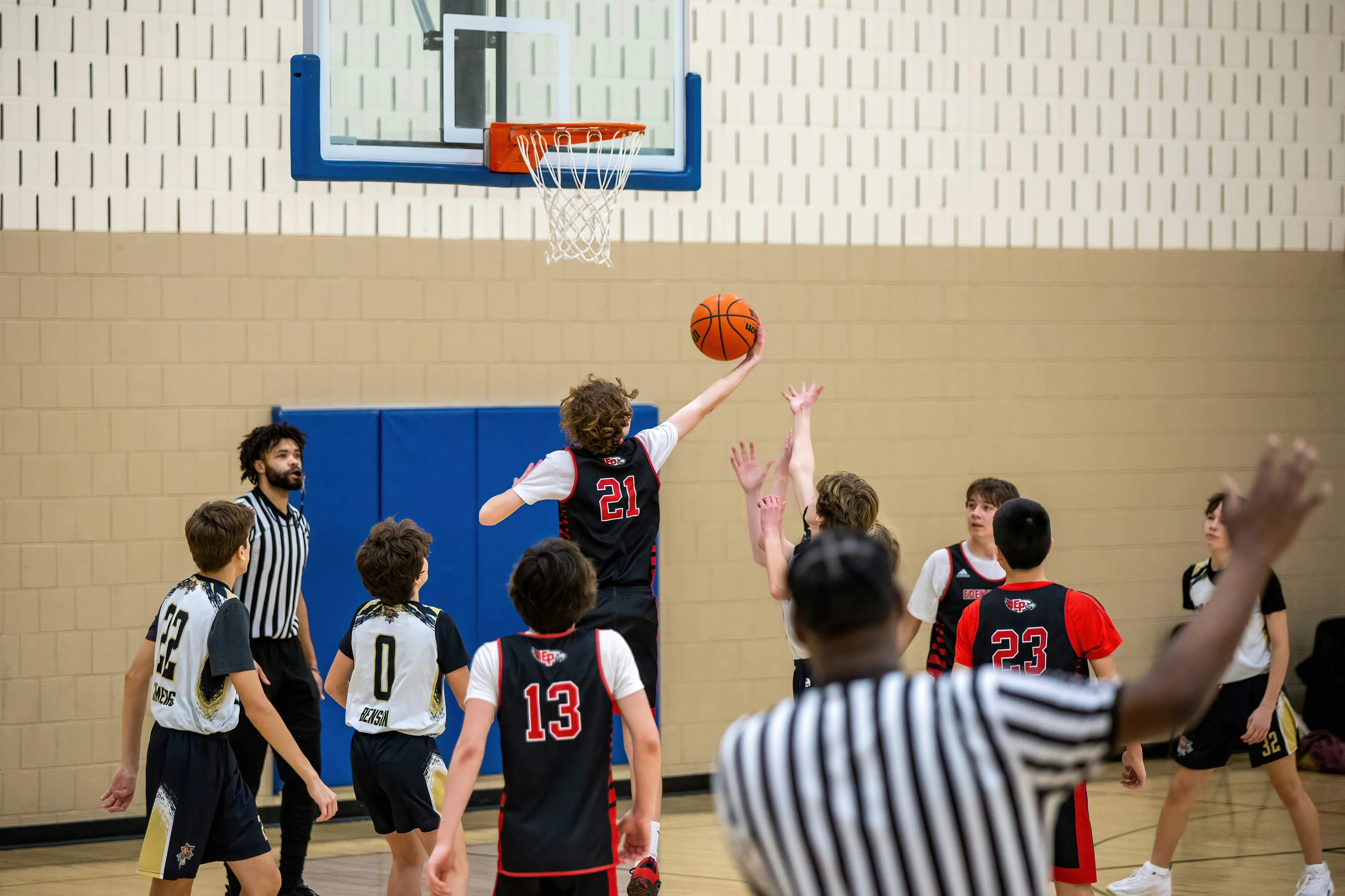 Boys basketball league players in Winnipeg